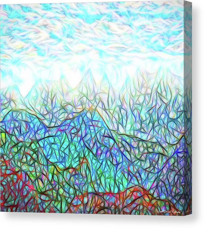 Joelbrucewallach Canvas Print featuring the digital art Mountain Rhythms In Light by Joel Bruce Wallach