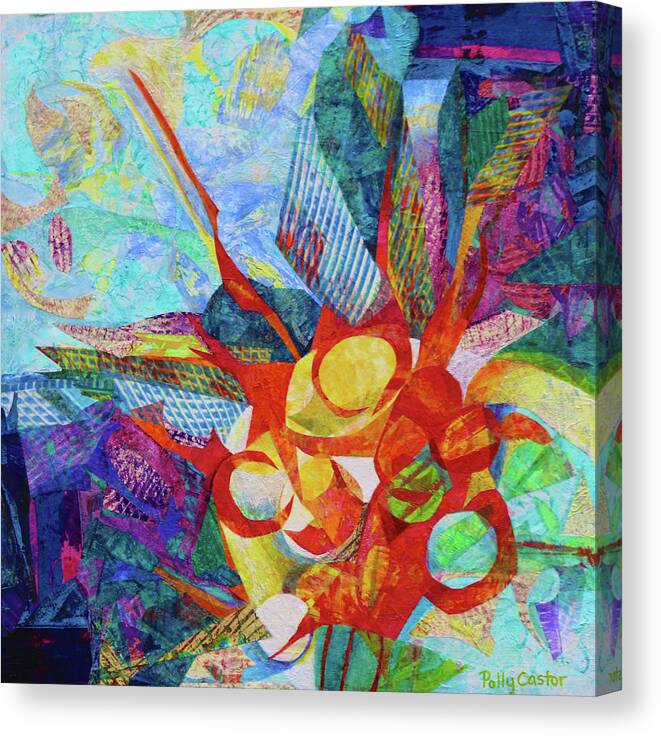 Vital Life Force Canvas Print featuring the painting Qi by Polly Castor