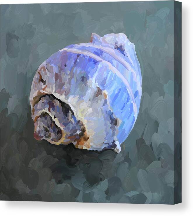 Sea Shell Canvas Print featuring the painting SeaShell III by Jai Johnson