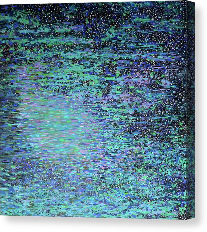 Starlit Lagoon Canvas Print featuring the painting Starlit Lagoon by Polly Castor