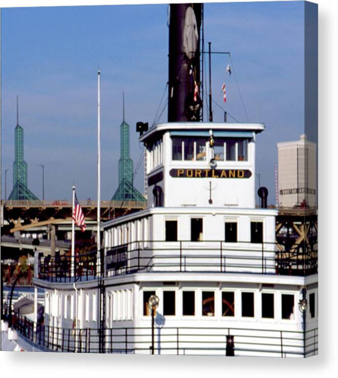 Maritime Museum Canvas Print featuring the photograph Sternwheeler, Portland OR by Frank DiMarco