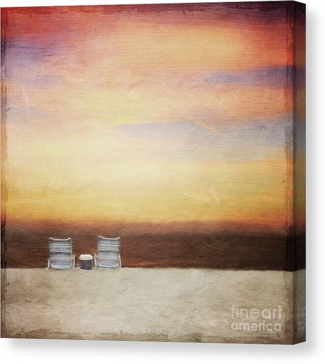 Sunset Canvas Print featuring the digital art Sunset for Two by Jayne Carney