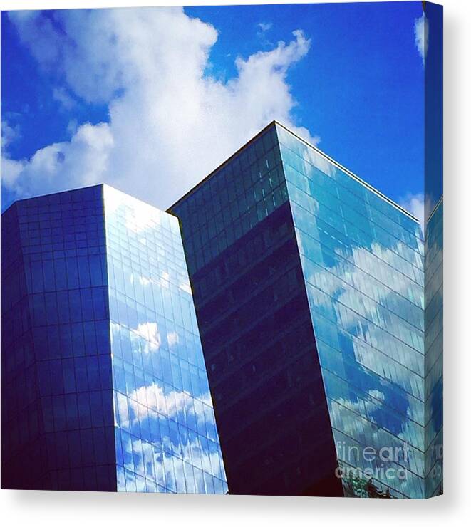 Clouds Canvas Print featuring the photograph Cloud Relection by Suzanne Lorenz