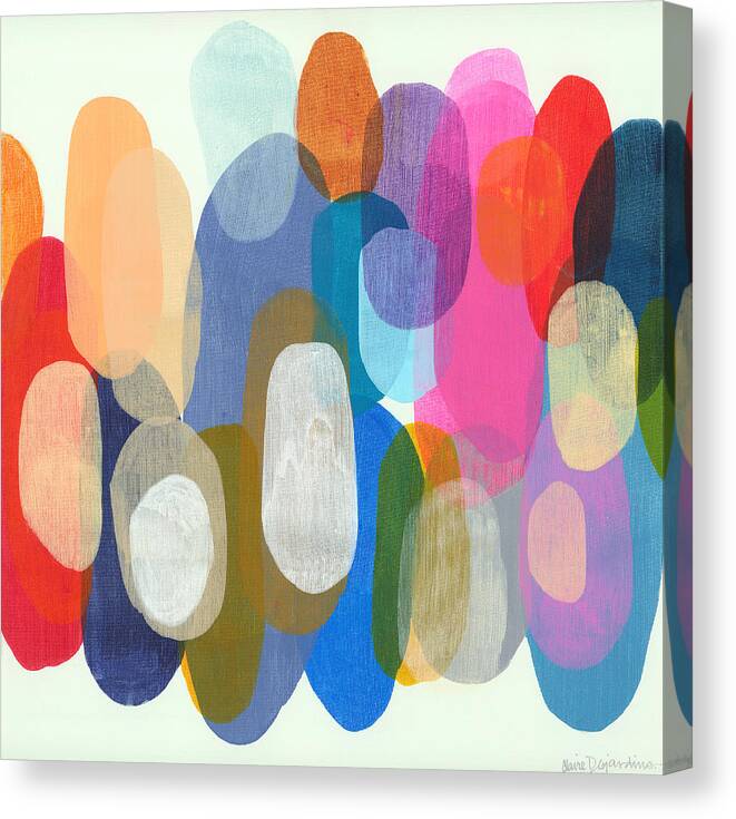 Abstract Canvas Print featuring the painting Making Origami by Claire Desjardins