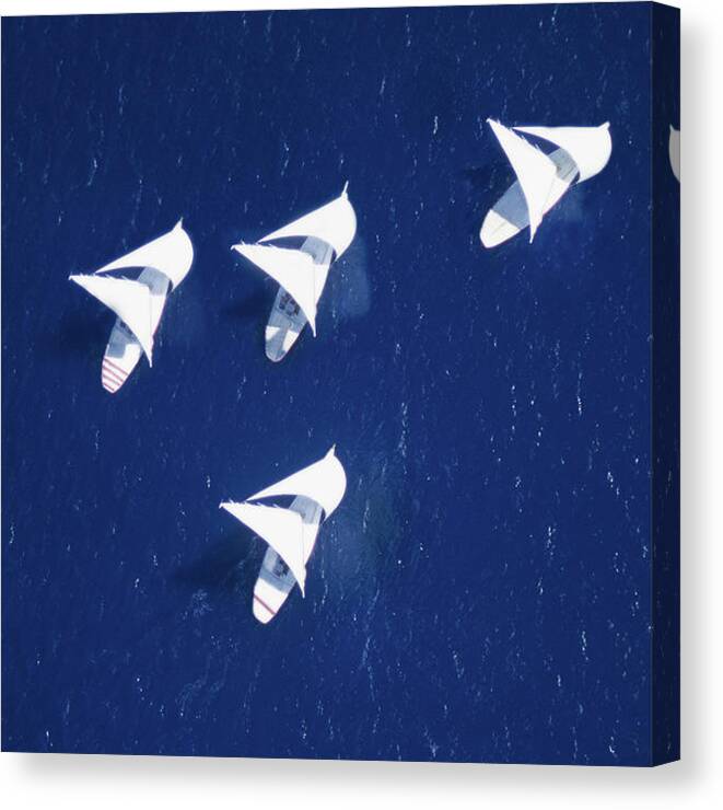 Five Objects Canvas Print featuring the photograph Sailboats Racing by Grant Faint