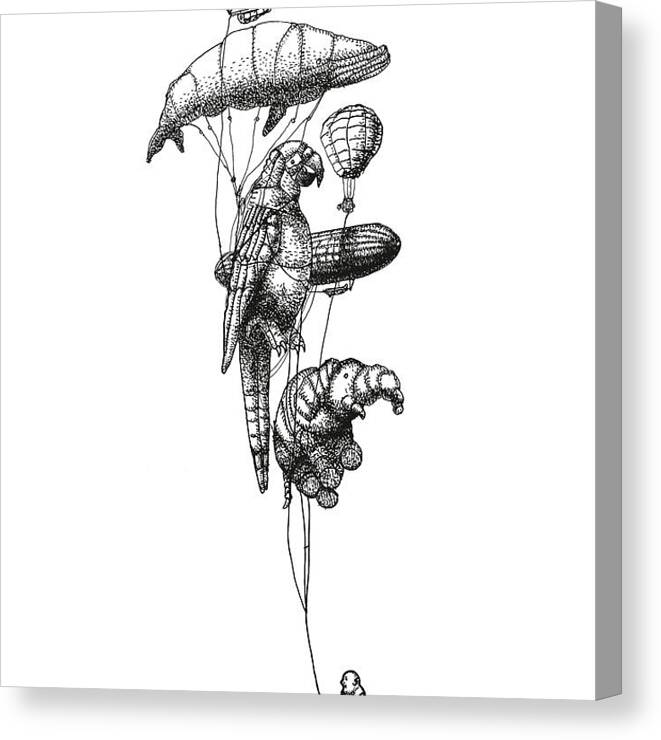 Balloons Canvas Print featuring the photograph The Helium Menagerie by Eric Fan