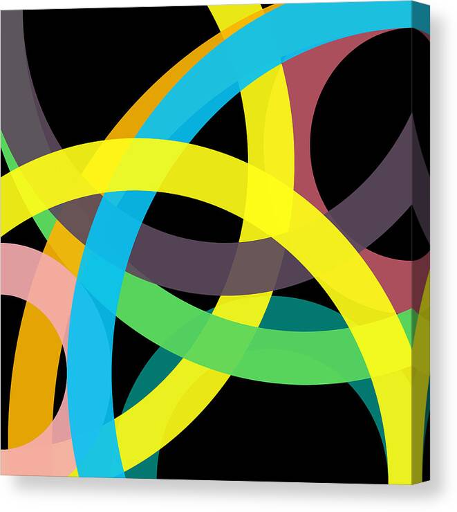 Fibonacci Canvas Print featuring the painting 34 - Phi Word Circle U by Revad Codedimages