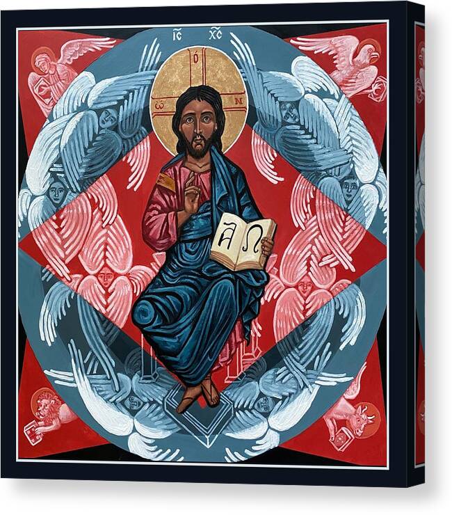 Iconography Canvas Print featuring the painting Christ Enthroned by Kelly Latimore