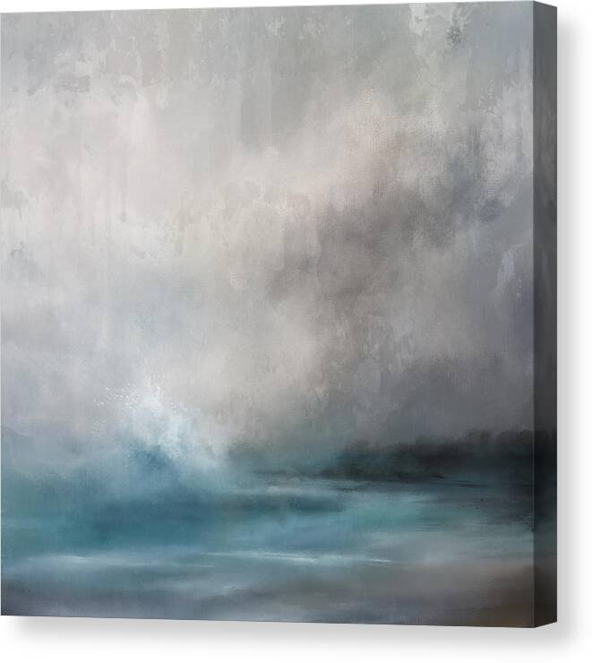 Ocean Canvas Print featuring the painting Churning Sea by Jai Johnson