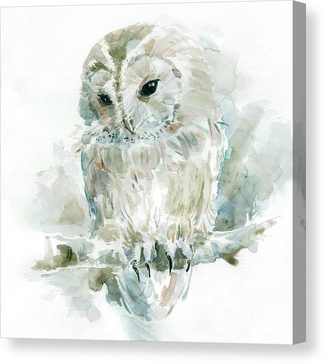 #faatoppicks Canvas Print featuring the painting Garden Friends Owl by Carol Robinson