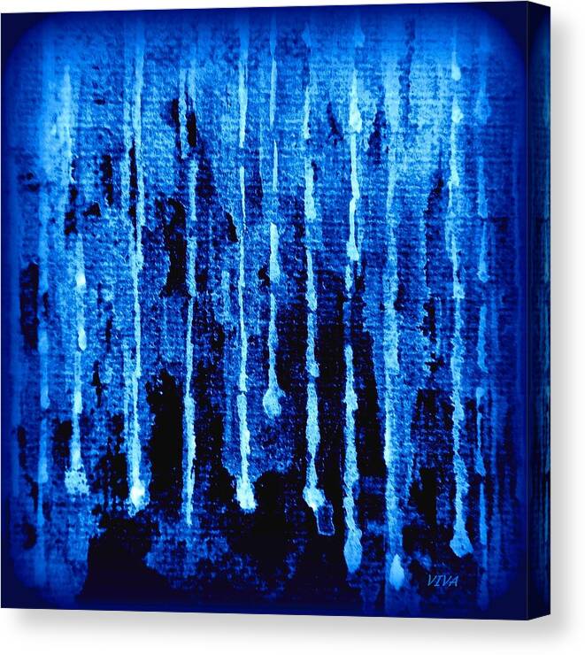Viva Canvas Print featuring the painting Midnight Rain by VIVA Anderson