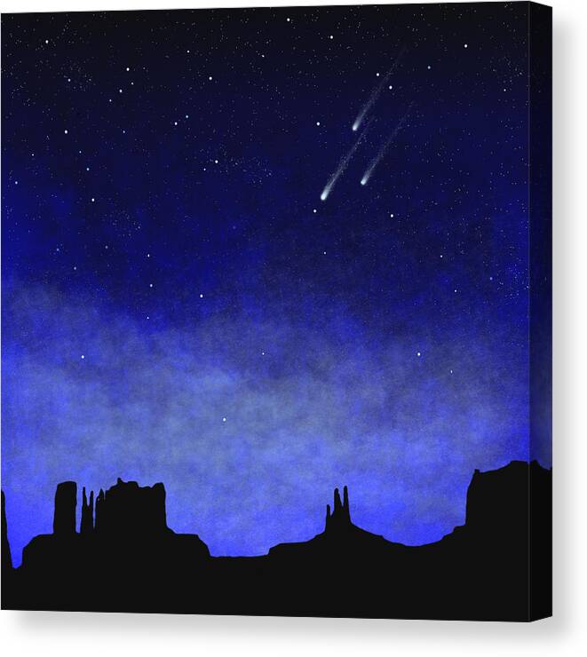 Monument Valley Canvas Print featuring the painting Monument Valley Wall Mural by Frank Wilson