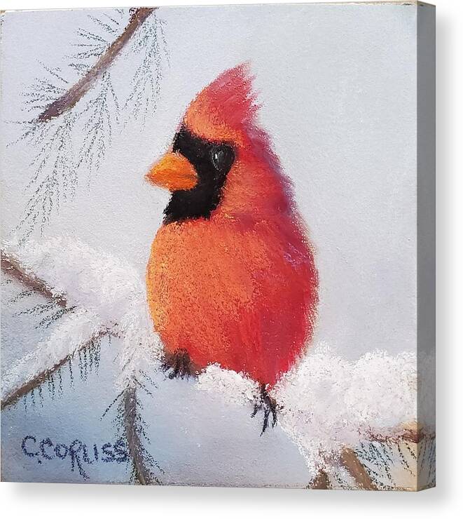  Canvas Print featuring the pastel Red by Carol Corliss