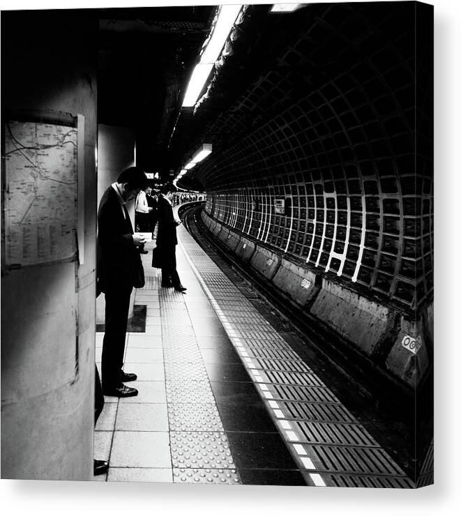 Leica M9 Canvas Print featuring the photograph Shoes, Tokyo Metro by Eugene Nikiforov