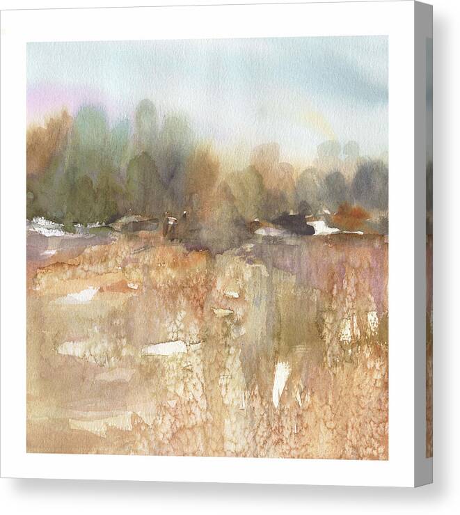 Landscape Canvas Print featuring the painting Textured Fields 2 by Carol Robinson