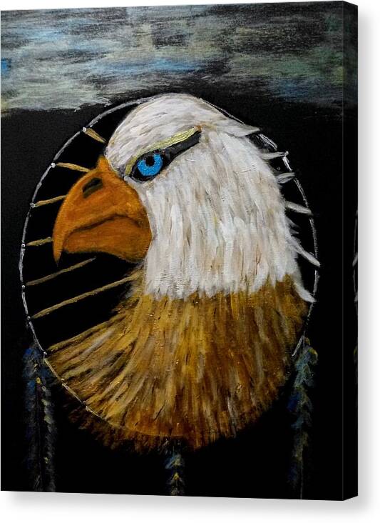 Eagle Canvas Print featuring the painting DreamCaught by Anna Adams