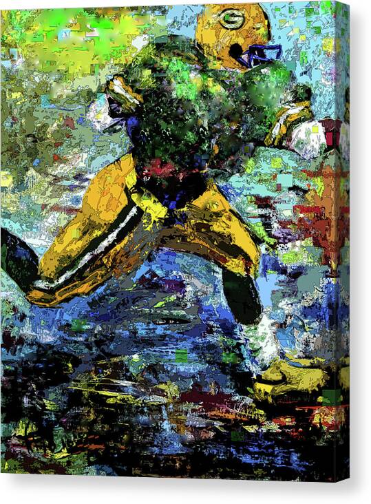 Packers Canvas Print featuring the digital art Green Bay Packers by Walter Fahmy