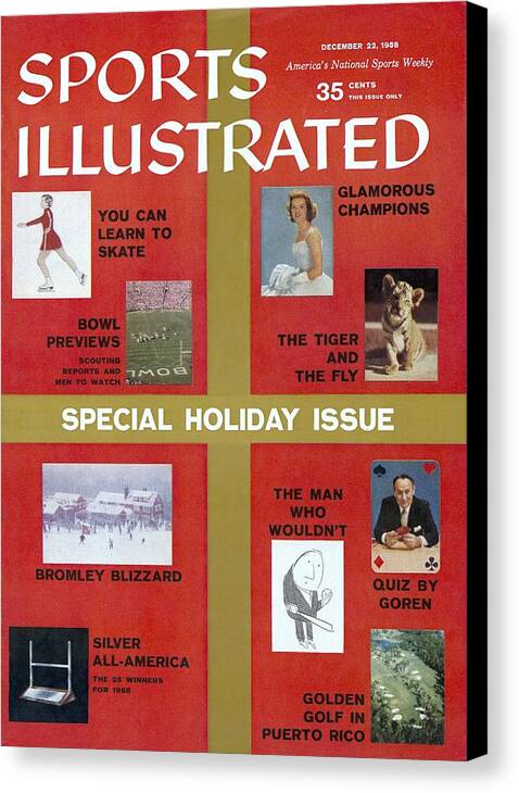 1950-1959 Canvas Print featuring the photograph 1958 Special Holiday Issue Sports Illustrated Cover by Sports Illustrated