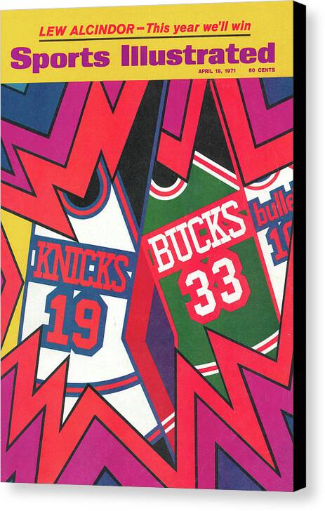 Magazine Cover Canvas Print featuring the photograph 1971 Nba Playoff Preview Issue Sports Illustrated Cover by Sports Illustrated