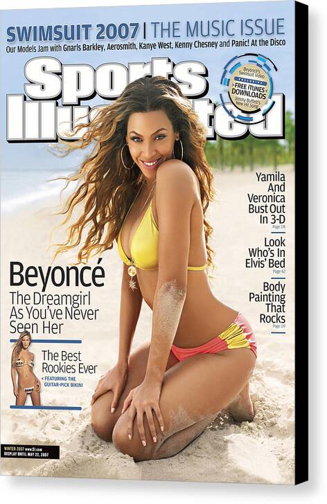 People Canvas Print featuring the photograph Beyonce Swimsuit 2007 Sports Illustrated Cover by Sports Illustrated