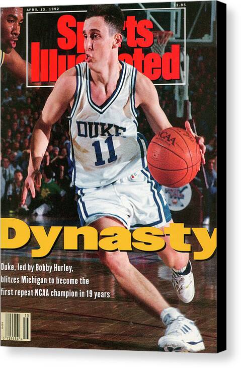 Sports Illustrated Canvas Print featuring the photograph Duke University Bobby Hurley, 1992 Ncaa National Sports Illustrated Cover by Sports Illustrated