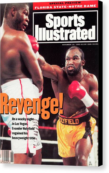 Heavyweight Canvas Print featuring the photograph Evander Holyfield, 1993 Wbaibf Heavyweight Title Sports Illustrated Cover by Sports Illustrated