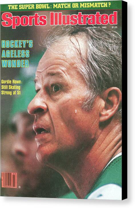Magazine Cover Canvas Print featuring the photograph Hartford Whalers Gordie Howe Sports Illustrated Cover by Sports Illustrated