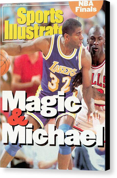 Playoffs Canvas Print featuring the photograph Los Angeles Lakers Magic Johnson, 1991 Nba Finals Sports Illustrated Cover by Sports Illustrated