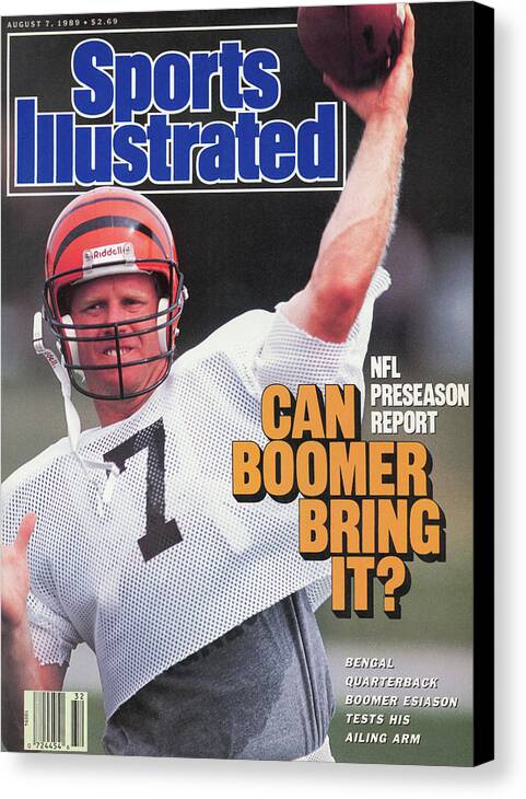 Magazine Cover Canvas Print featuring the photograph Nfl Preseason Report Can Boomer Bring It Sports Illustrated Cover by Sports Illustrated