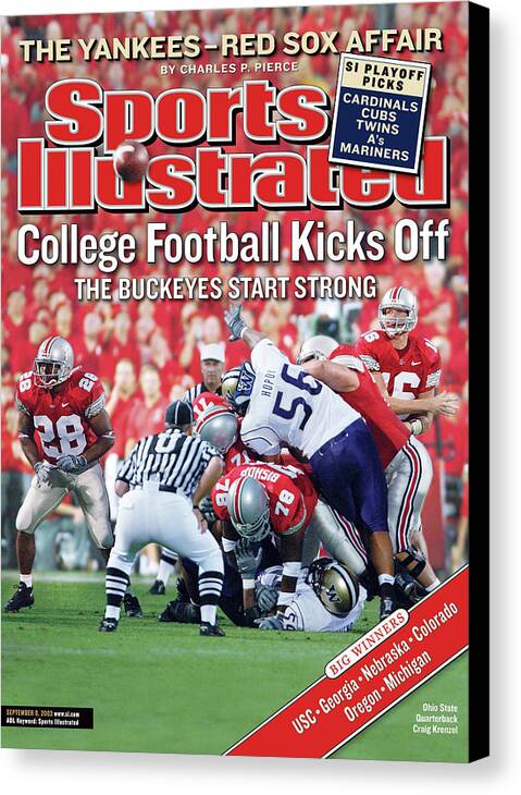 Magazine Cover Canvas Print featuring the photograph Ohio State University Qb Craig Krenzel Sports Illustrated Cover by Sports Illustrated