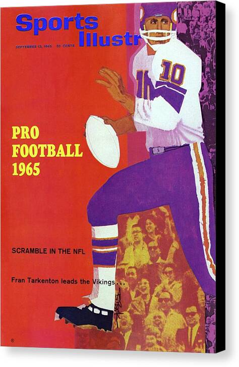 Magazine Cover Canvas Print featuring the photograph Pro Football 1965 Scamble In The Nfl Sports Illustrated Cover by Sports Illustrated