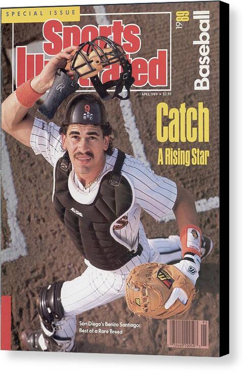 1980-1989 Canvas Print featuring the photograph San Diego Padres Benito Santiago, 1989 Mlb Baseball Preview Sports Illustrated Cover by Sports Illustrated