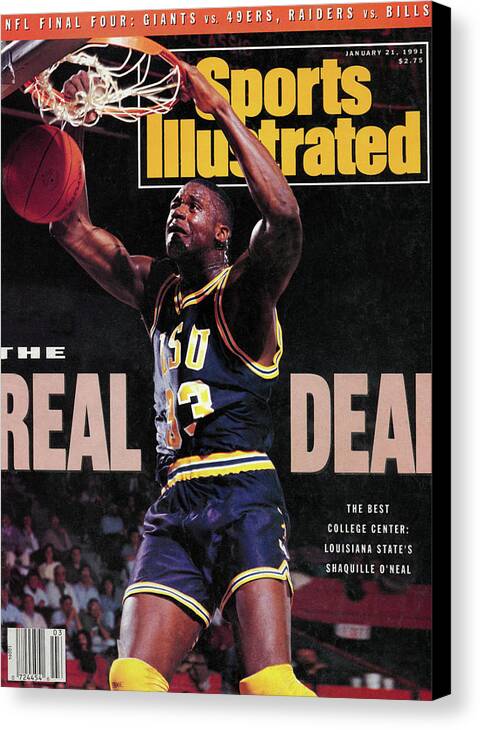 Magazine Cover Canvas Print featuring the photograph The Real Deal, The Best College Center Louisiana State Sports Illustrated Cover by Sports Illustrated