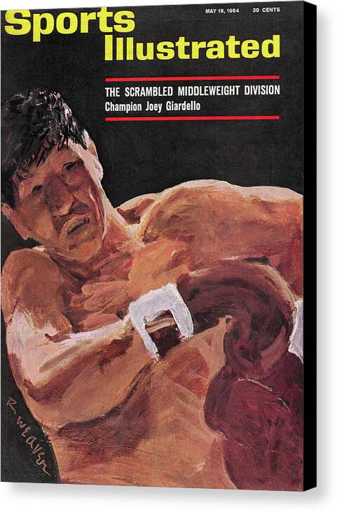 Magazine Cover Canvas Print featuring the photograph The Scrambled Middleweight Division Champion Joey Giardello Sports Illustrated Cover by Sports Illustrated