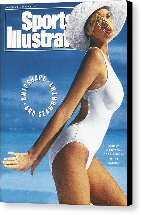 001259493 Canvas Print featuring the photograph Ashley Montana, 1991 Sports Illustrated Swimsuit Issue Cover. by Sports Illustrated