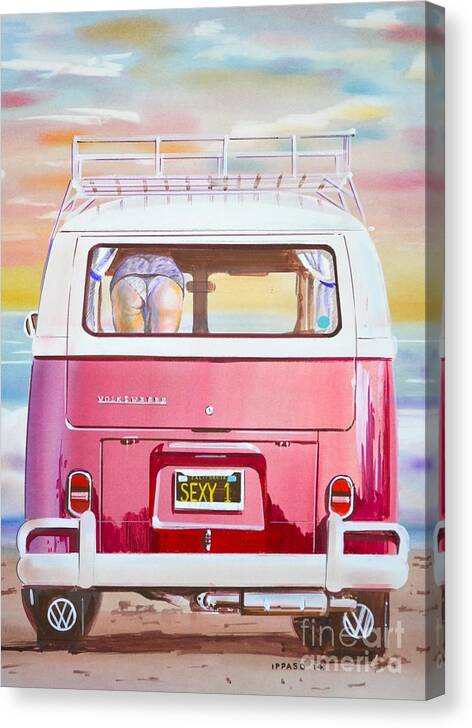 Cheeky Vw Canvas Print featuring the painting Cheeky VW by Marco Ippaso