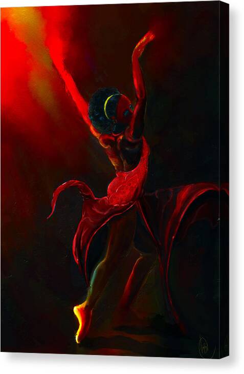 Dance Canvas Print featuring the digital art Fire Bender by Howard Barry