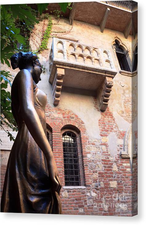 Juliet Canvas Print featuring the photograph Juliet's balcony in Verona Italy by Matteo Colombo