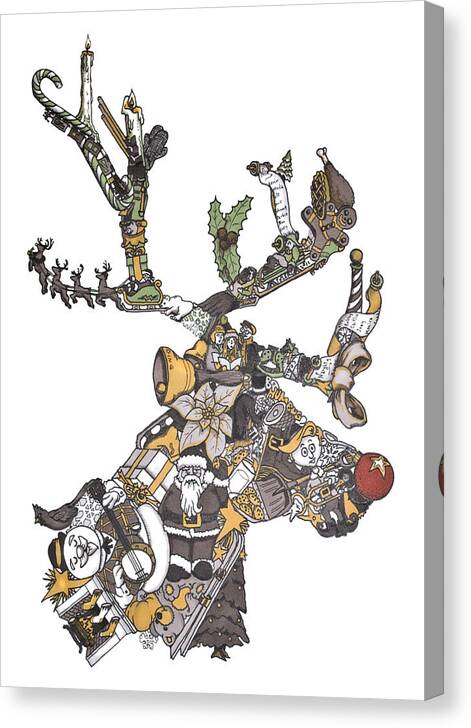 Reindeer Games Canvas Print featuring the painting Reindeer Games by Tyler Auman