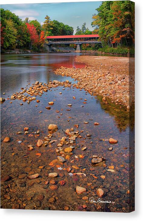 Bridge Canvas Print featuring the photograph Saco River Bridge 8942 by Dan Beauvais
