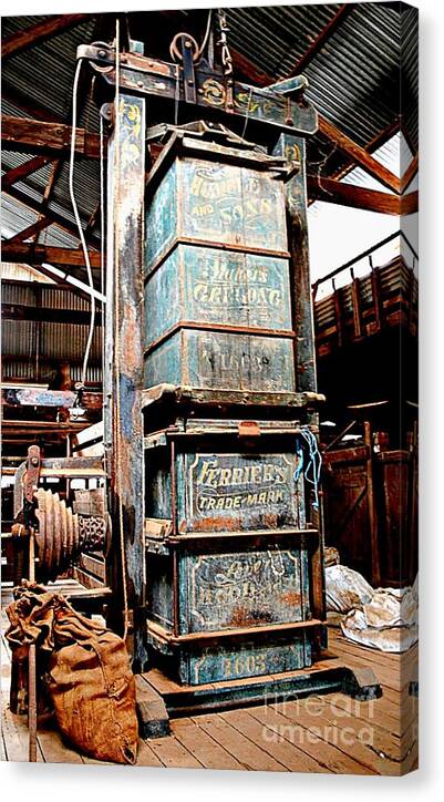 Australian Canvas Print featuring the photograph The Ferriers Wool Press by Michelle Kennedy