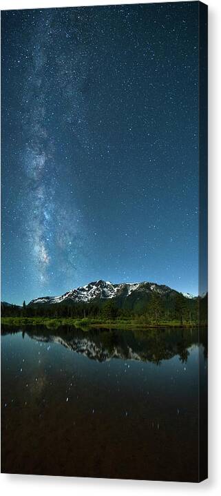 Milkyway Canvas Print featuring the photograph Milkyway Over Tallac by Brad Scott by Brad Scott