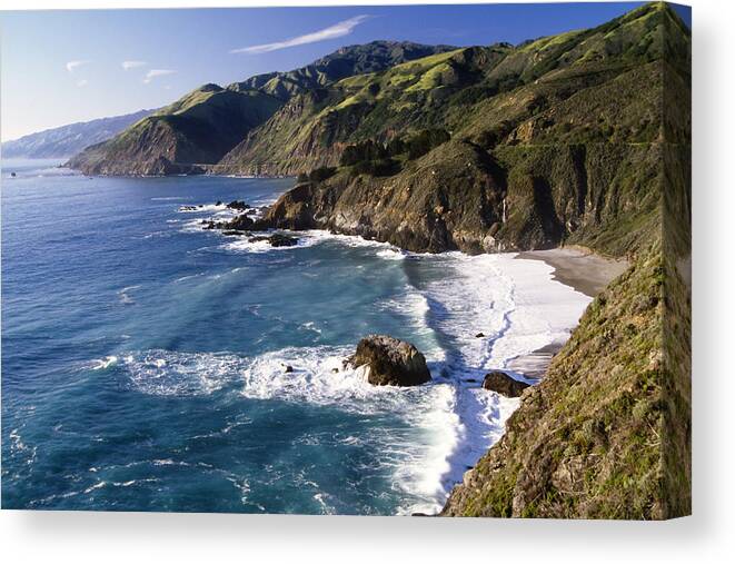 Scenic Canvas Print featuring the photograph Big Sur at Big Creek by George Oze