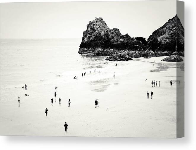 Cornwall Canvas Print featuring the photograph Cornwall beach life by Dorit Fuhg