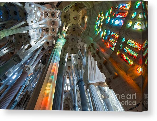 Architecture Canvas Print featuring the photograph La Sagrada Familia - Barcelona by Luciano Mortula