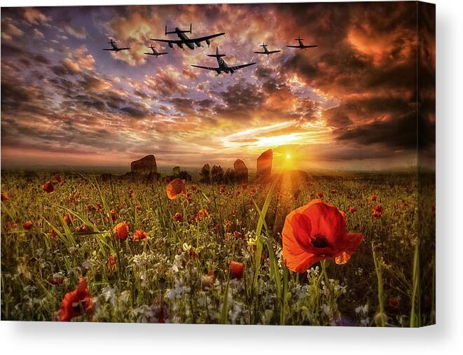Lest We Forget Tribute Canvas Print featuring the photograph  Lest We Forget RAF by Jason Green