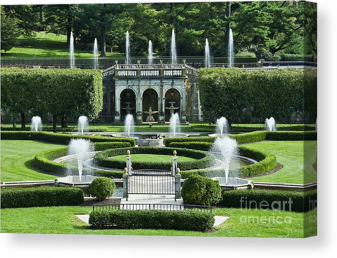 Conservatory Canvas Print featuring the photograph Longwood Gardens Fountains by John Greim