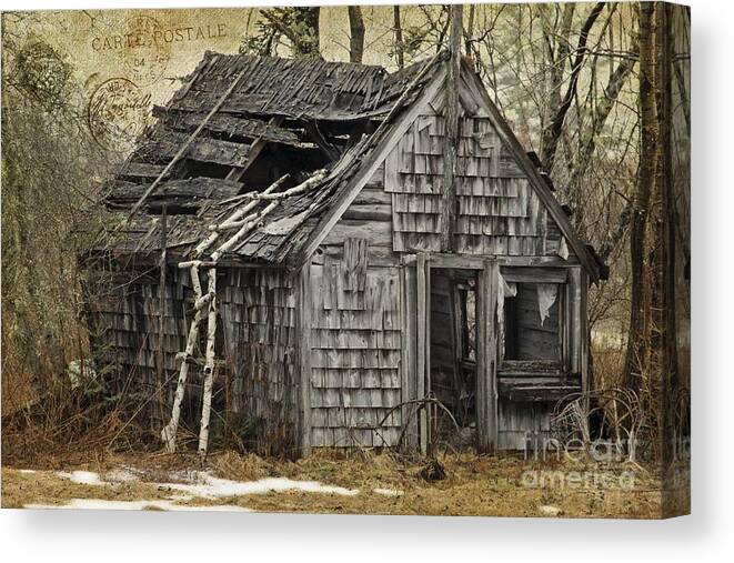  Maine Canvas Print featuring the photograph Rickety old Shack by Karin Pinkham