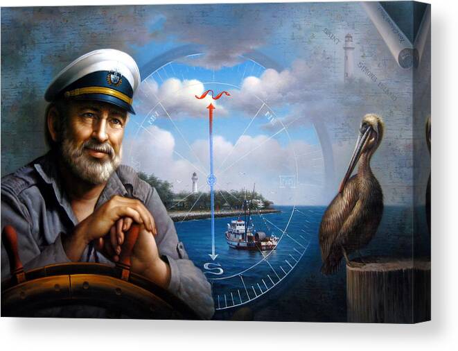 Island Canvas Print featuring the painting St. Simons Island Sea Captain 5 by Yoo Choong Yeul