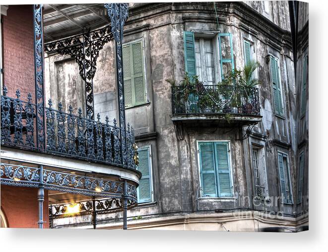 New Canvas Print featuring the photograph 0275 New Orleans Balconies by Steve Sturgill